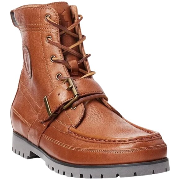 NIB Polo Ralph Lauren Ranger Boots 10.5 D Brown Tumbled Leather Mens Work Boot main image 10
